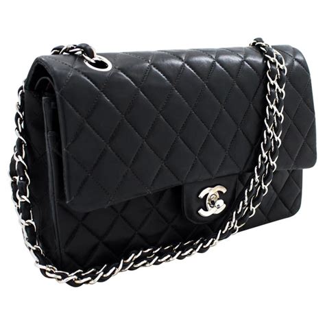 silver chanel purse|chanel bag black and silver.